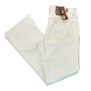 NWT Lois Jeans - Julianne Embroidered White 32 Women’s Jean, Made in Canada